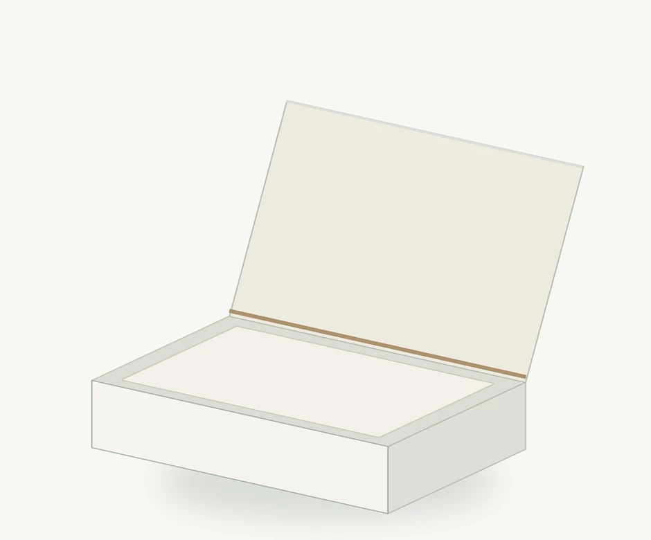 Illustrative visual of Back-Hinged Lift-Lid Rigid Box