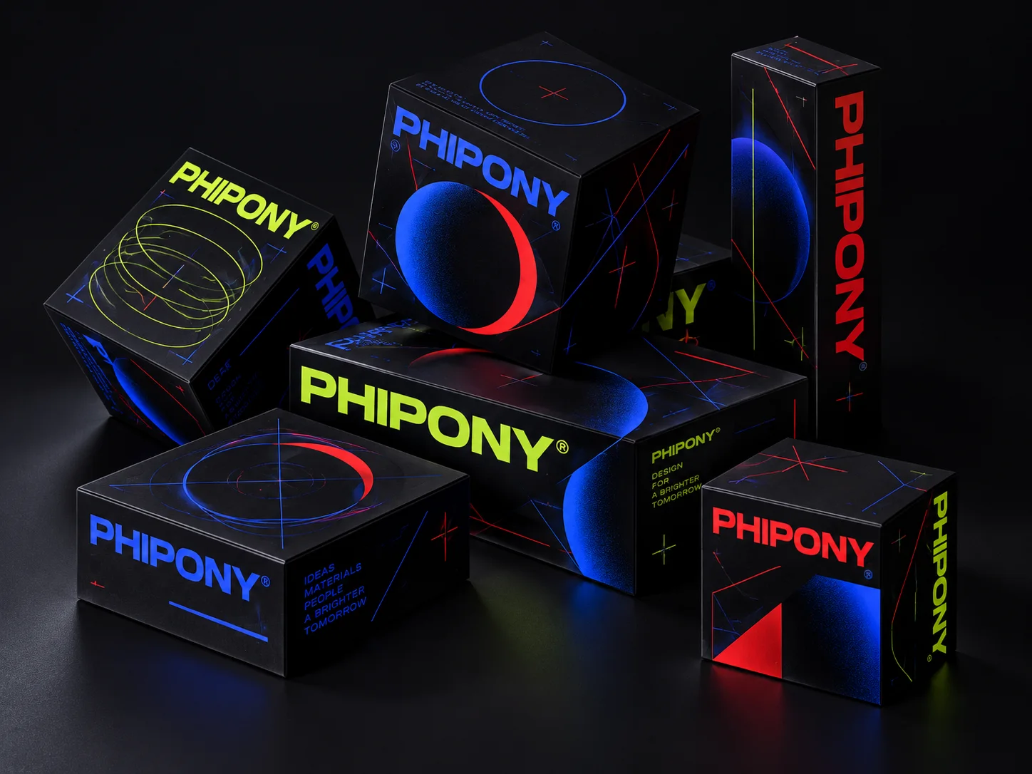 Original vivid neon PHIPONY packaging concept